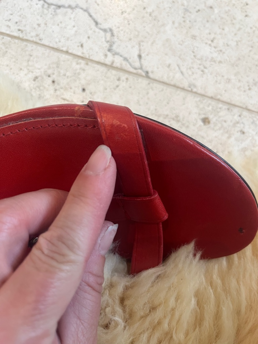 Burberry Red Leather Strappy Kitten Heel Sandals Sz 38 - Picture 9 of 11